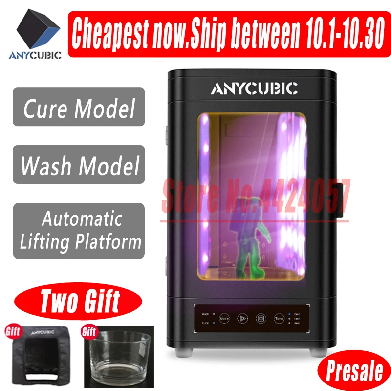 Anycubic uv led отверждающий промывочный аппарат для лечения коробка sla lcd dlp 3d принтер