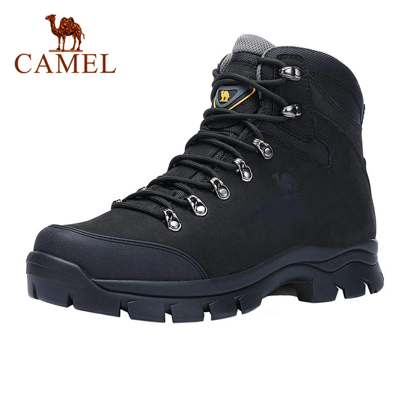 

CAMEL Men High Top Hiking Shoes Durable Waterproof Anti-Slip Outdoor Climbing Trekking Shoes Male Military Tactical Boots 41-45