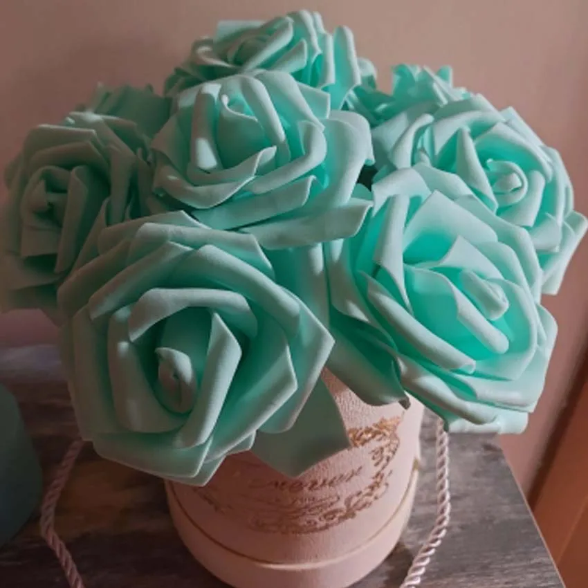 

25Pcs/lot Artificial Rose Bouquet Decorative Foam Rose Flowers Bride Bouquets for Wedding Home Party Decoration Wedding Supplies