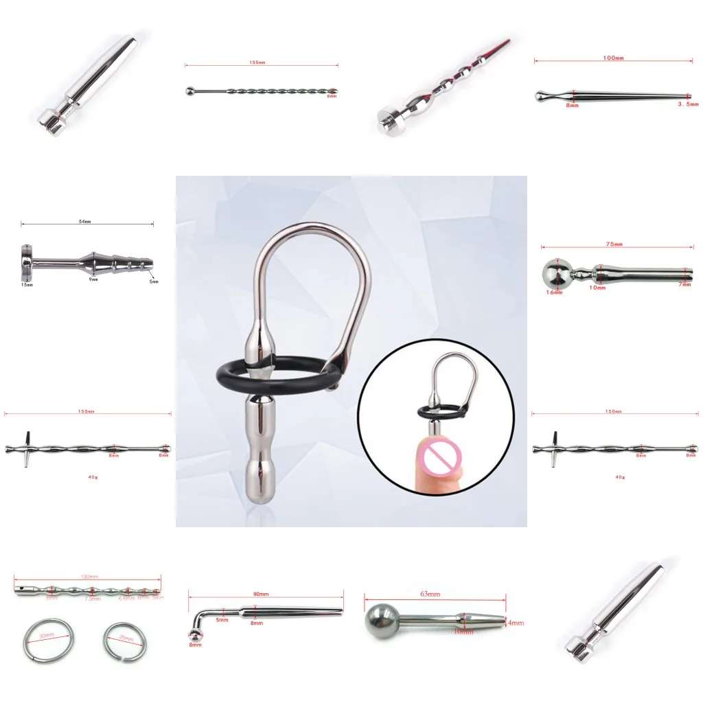 13 стилей из нержавеющей стали уретральные звуковые расширители пениса Анальная