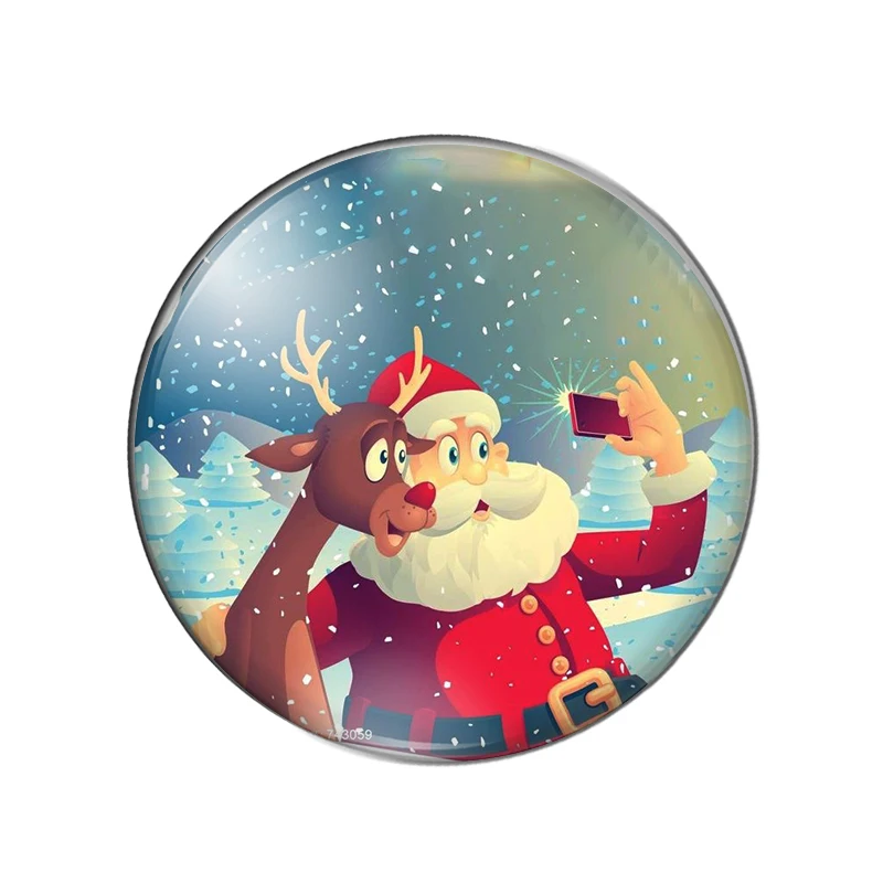 Новый Рождественский Снеговик Клаус 18 мм/20 мм/25 мм круглый фото стекло кабошон