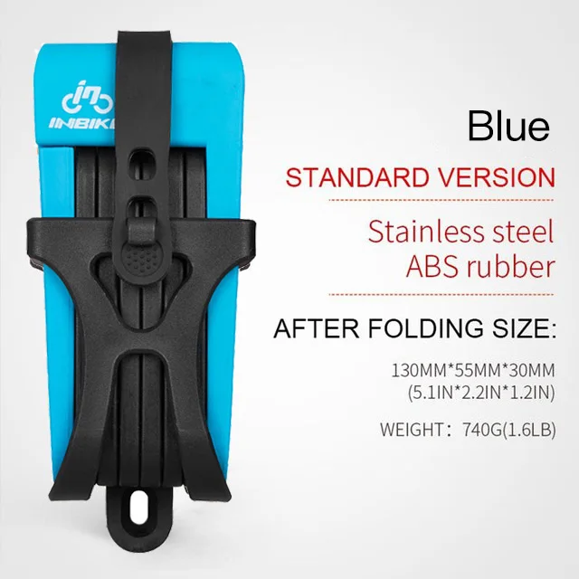 Standard Blue INBIKE анти-сдвиг 12 тонн гидравлический резак Велоспорт MTB велосипед замок Противоугонный мотоцикл замок Электрический велосипед часть цепи Замок - Цвет: Standard Blue