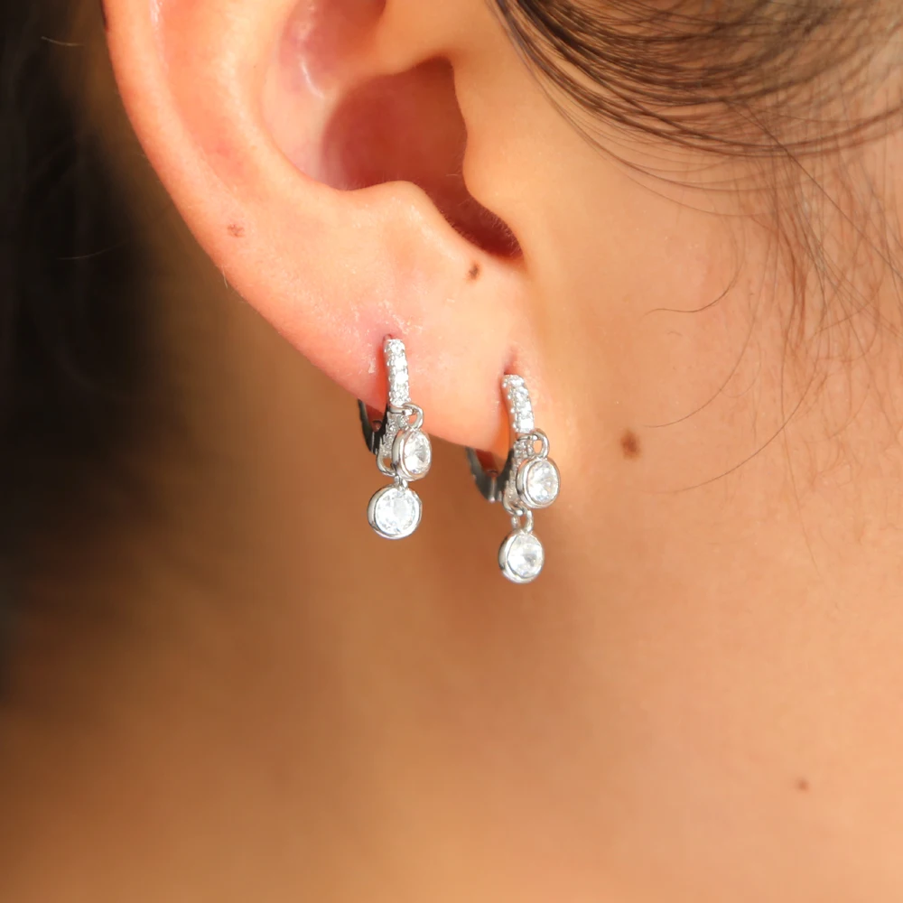 Элегантные AAA + кубический цирконий маленькие милые CZ шикарные свадебные серьги