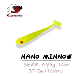 ESFISHING профессиональная рыболовная приманка Nano Minnow 38 мм 12 шт Isca искусственная Мягкая силиконовая приманка дешевые рыболовные снасти Бесплатная доставка