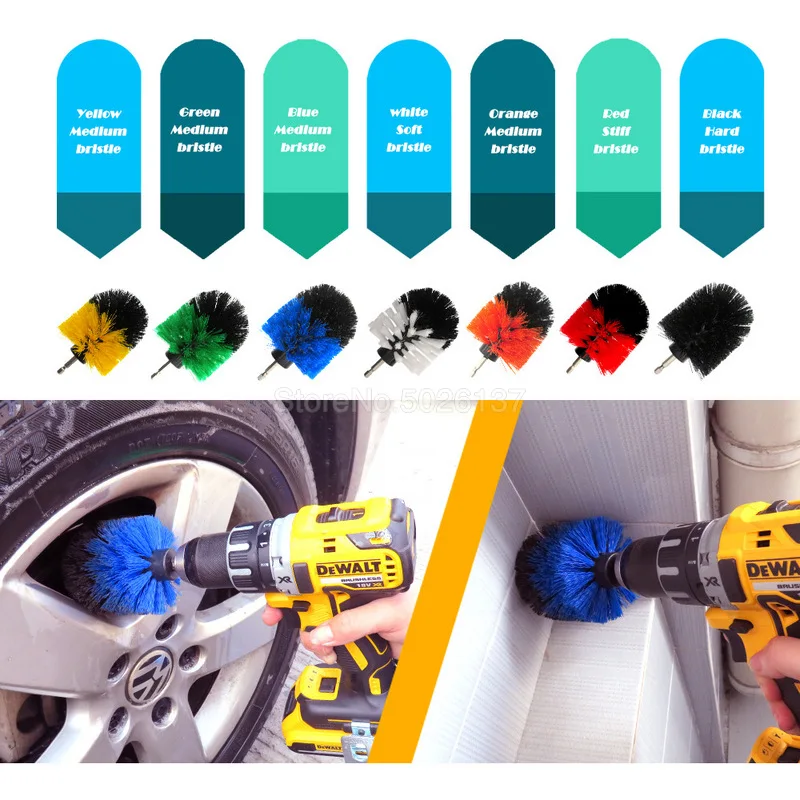 

1 set drill kit Electric Scrubber brush set Drill Brush for shower bathroom Car Leather Plastic Wooden Furniture Cleaning Kit