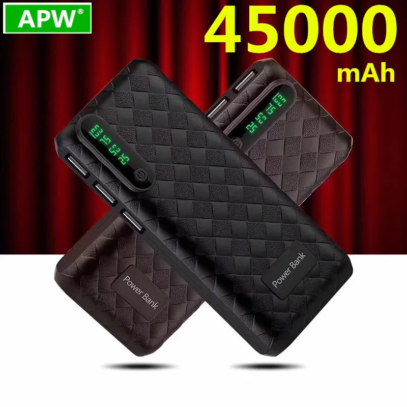 Ультратонкое портативное зарядное устройство 45000 мАч светодиодный внешний