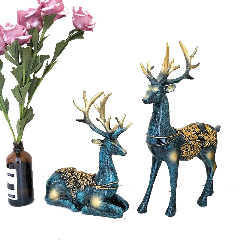 

Elk Resin Table Ornament Nordic Wedding Present Creative Gift Personality Romantic A Pair Living Room High-end Wedding Gift