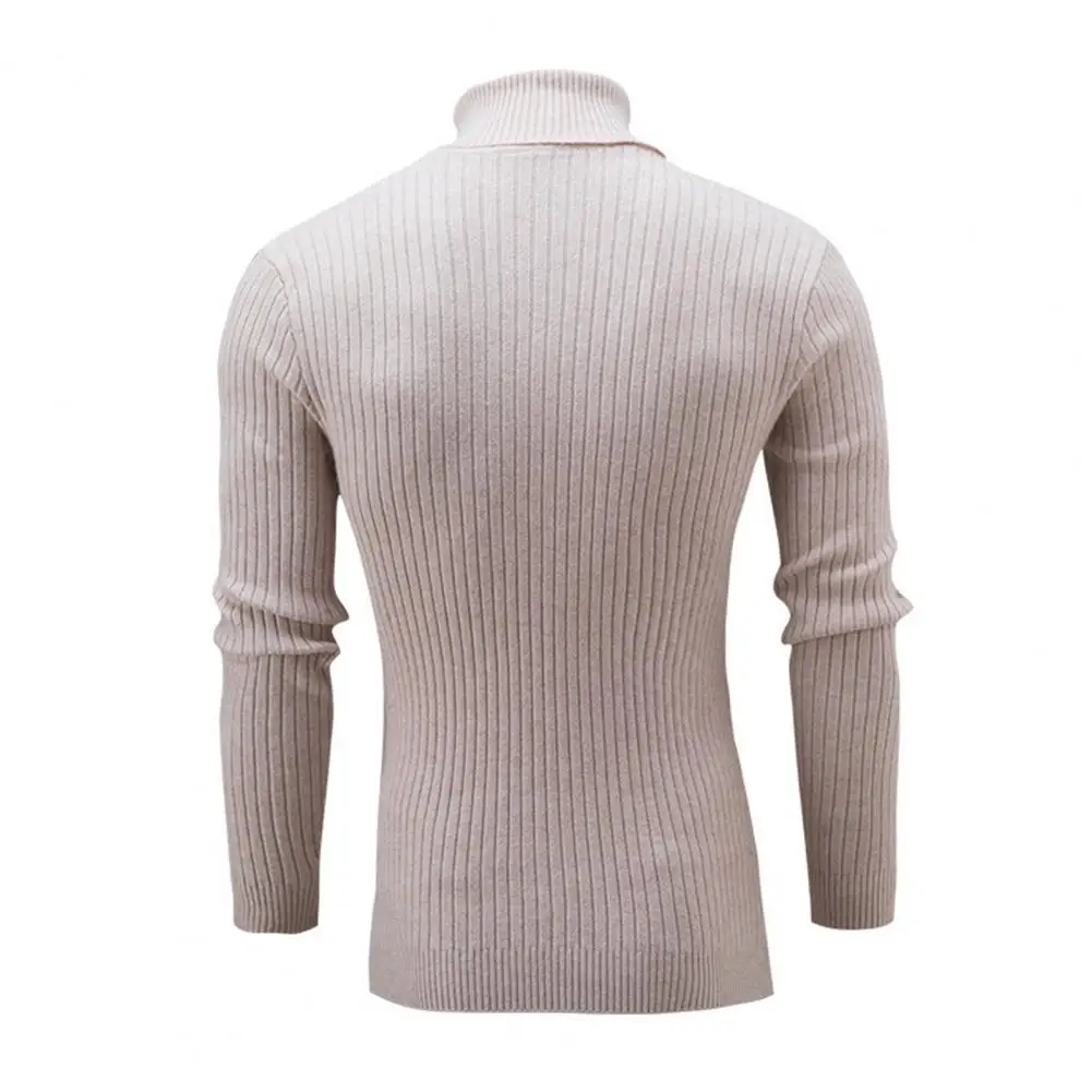 

Fall Men's Pure Color Long Sleeve Knitted Sweater Fall and Winter All-match Turtleneck Twist Men's Sweater Pullover