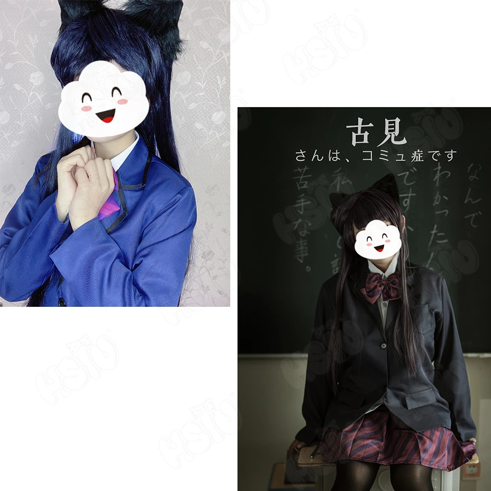 Парик для косплея Komi Shoko из аниме Komi-san wa Comyushou desu Cosplay HSIU темно-синие фиолетовые