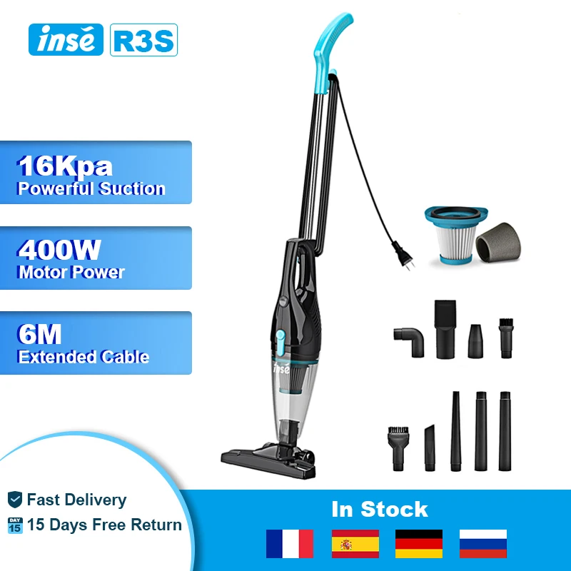

INSE Corded Vacuum Cleaner 16Kpa Powerful Suction HEPA Filter Handheld Vacuum Multifunctional Household Cleaner for Car Floor