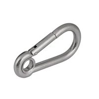 304 stainless steel carabiners with hole climbing gear safety snap hooks spring buckle m4m12 connector rings