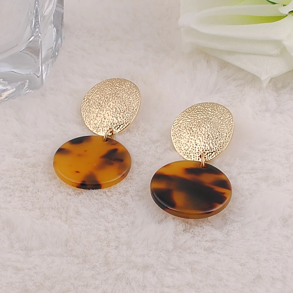 Женские Геометрические круглые ацетатные серьги из акриловой смолы | Украшения и