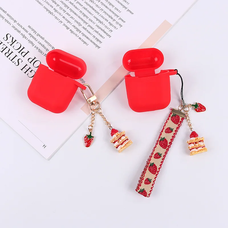 

Mini Pro 4 TWS Case fashion Strawberry Accessories Earphone Cover Mini Pro4 Cover Silicone Protective case