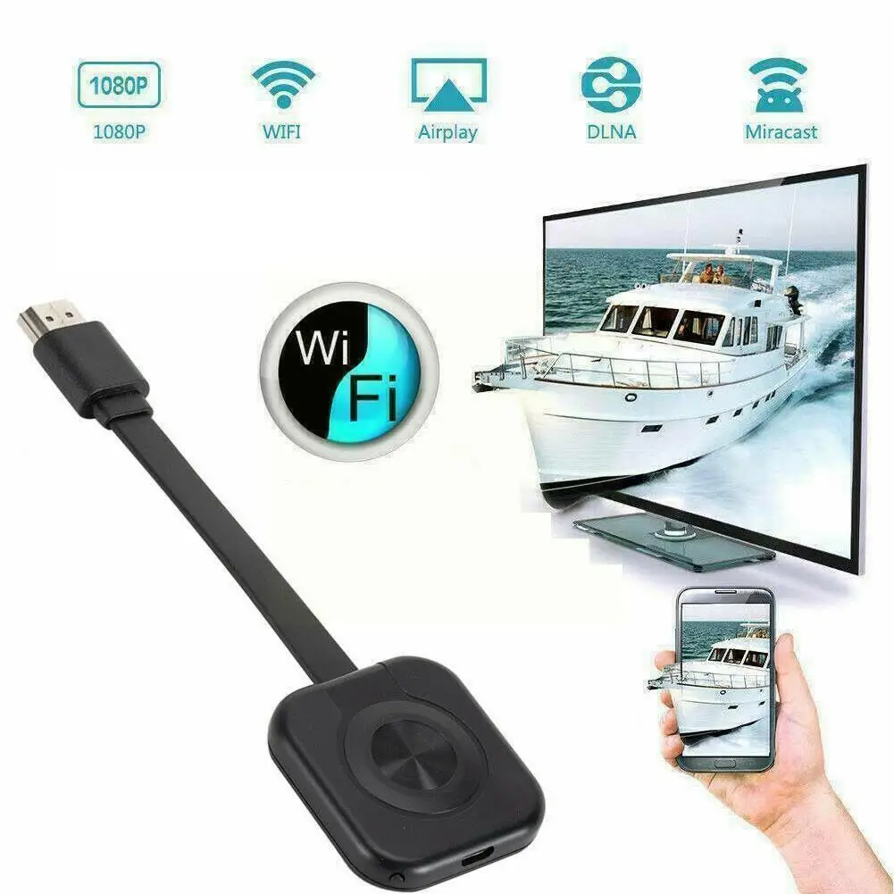 

Беспроводной Wi-Fi адаптер для дисплея 1080p, ТВ-адаптер, видеоадаптер Airplay, Dlna экран, зеркальное отображение для телефонов Ios, Android D9g7