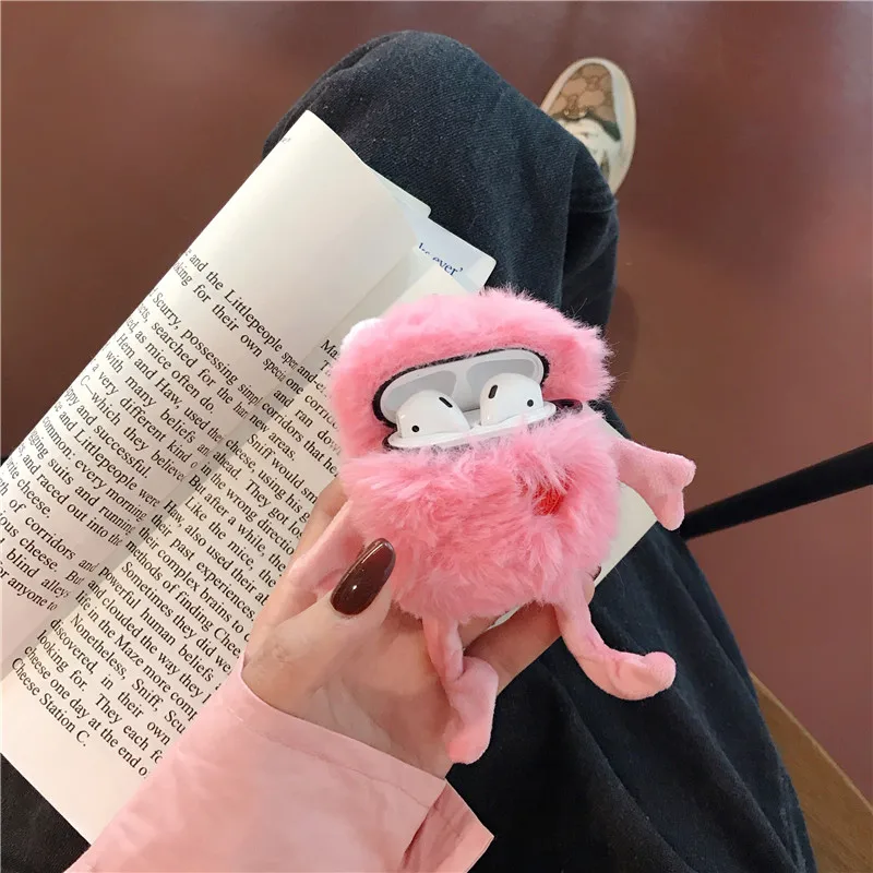 Розовый лягушка мультфильм Пушистый Плюшевый Зимний милый Bluetooth беспроводной