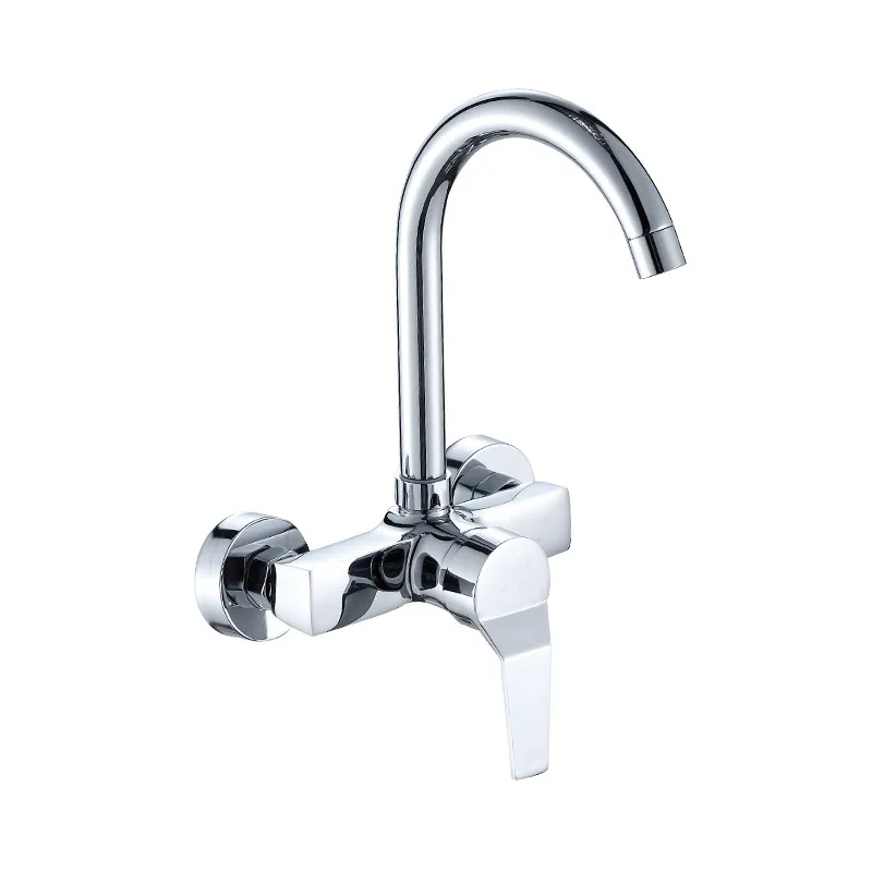 

Wall Mounted Kitchen Faucet Wall Kitchen Mixers Kitchen Sink Tap 360 Degree Swivel Flexible Hose Double Holes