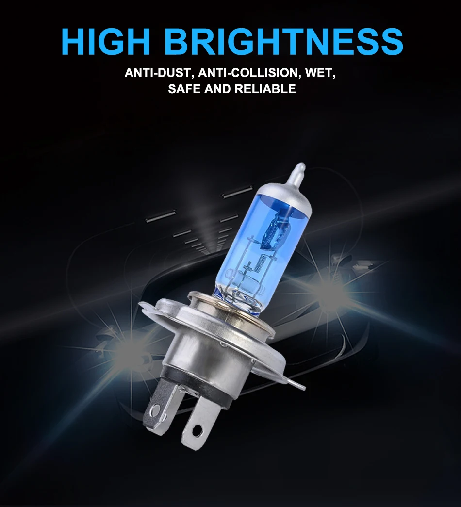 Галогенные лампы OSRAM H1 H3 H7 Светодиодный H4 дальний и ближний свет 5000K очень белый 12В комплект автомобильных фар H9 H11 противотуманнае фары HB3 HB4 9005 9006 9003