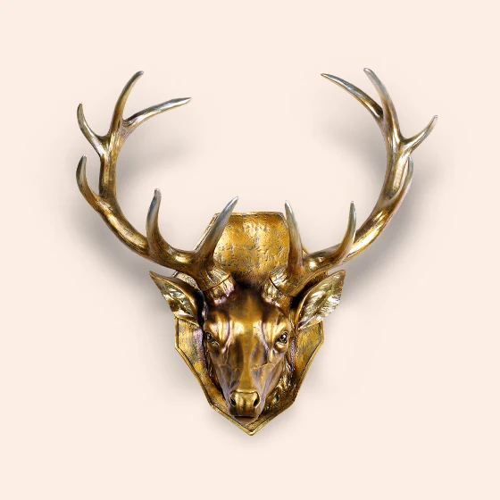 

European-style Porch Wall Pendant Creative Home 3D Animal Head Wall Decoration Hotel Deer Head Retro Wall Decora Crafts Resin