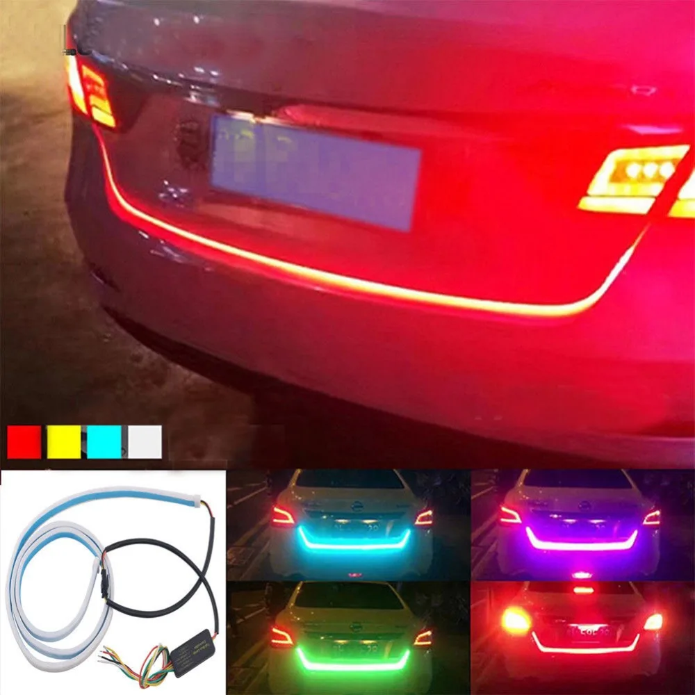 Bostar Auto Car Tailgate Turning Signal Light Bar Colorful LED Strip Trunk Strips Multicolor Braking Lamp | Автомобили и