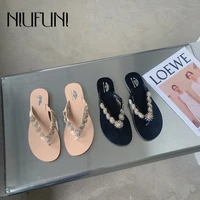 females flat shoes bohemia rhinestones flip flops clip toes womens slippers slip on slides shoes summer beach casual sandals