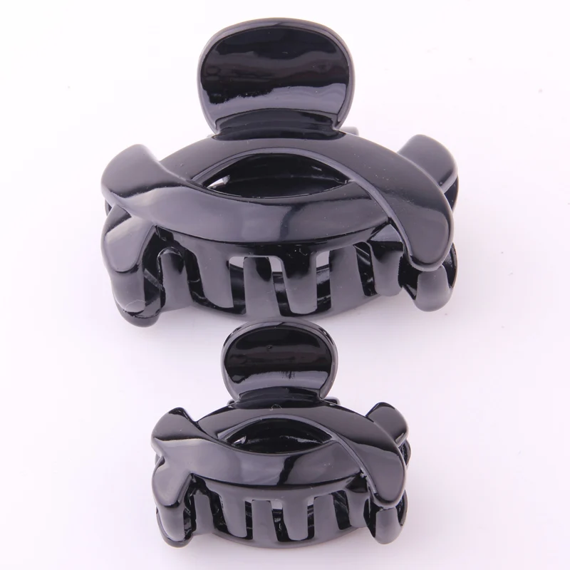 Заколки-Крабики для волос женские черный пластиковый держатель хвоста с