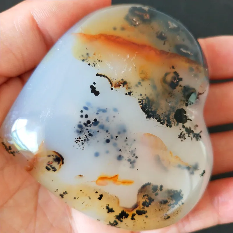 Натуральный основной цвет вода трава агат кристалл сердце кристаллический