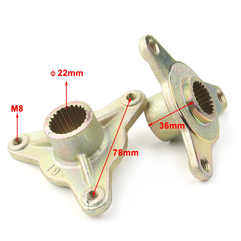

2PCS 23 Tooth 3 Stud Spline Wheel Rear Axle Hub Fit For 110cc 125CC Quad ATV Dune Buggy Go kart Trike Engine Bearings