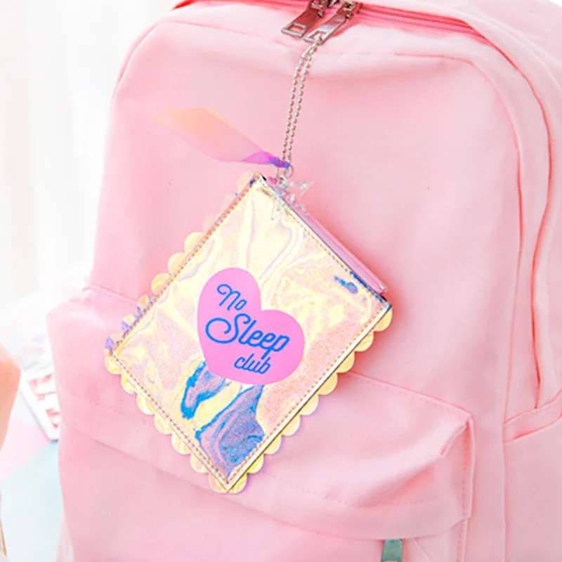 Milkjoy Laser Lace Change Card Pack Ins Harajuku Style PVC Bentoy Holder Headphone Storage Bag Pendant For Girls | Багаж и сумки