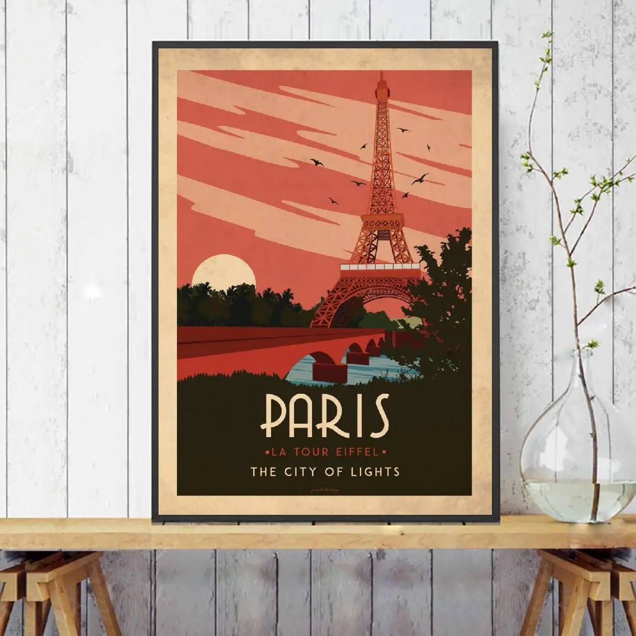 Парусиновая Настенная картина в стиле арт-деко Париже современный постер для