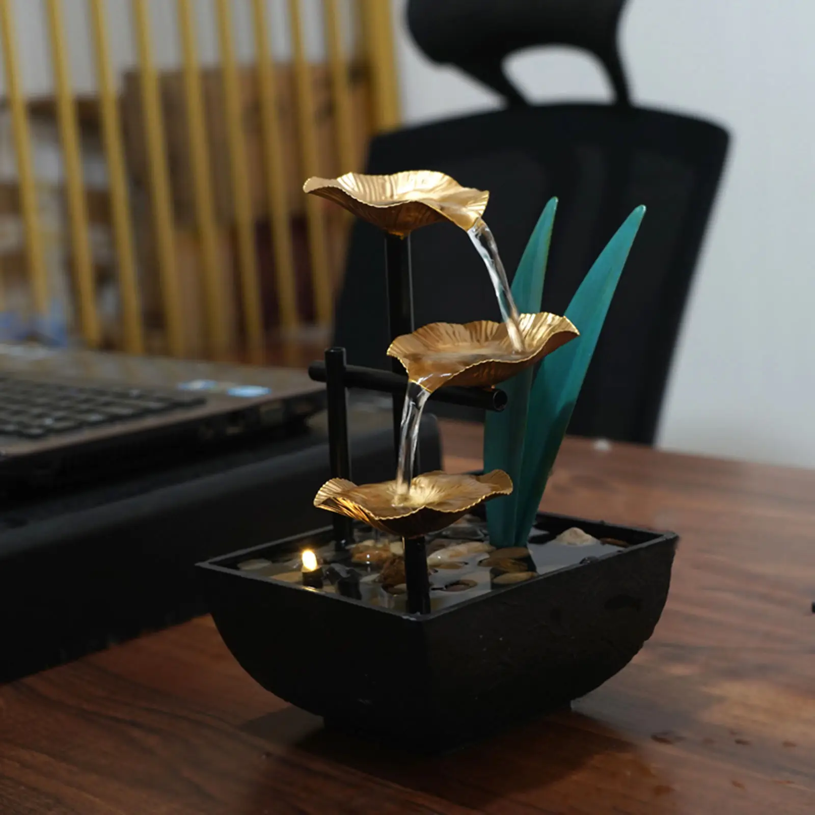 

Decorative Tabletop Water Fountain Yoga Home Office Decoration Landscape