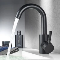 black nickel bathroom basin faucet 304 stainless steel hot cold wash mixer crane tap 360 rotation sink faucets single handle
