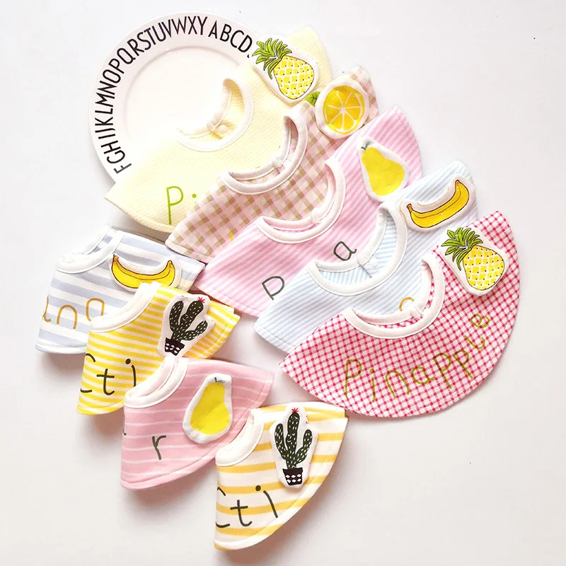 INS Стиль 360 градусов хлопок фрукты детские нагрудники с буквенным принтом для