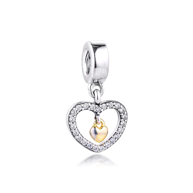Подходит для браслетов Pandora Beads Forever in my heart Charms 100% 925 пробы серебряные украшения