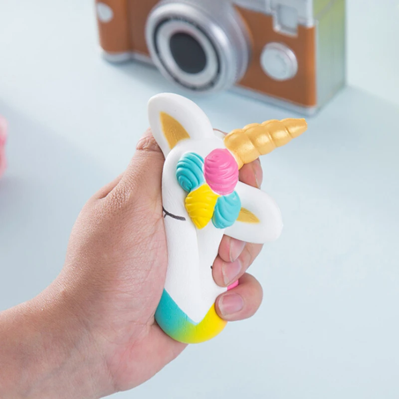 Милый кавайный Радужный Единорог лицо пончик медленно поднимающийся ремни