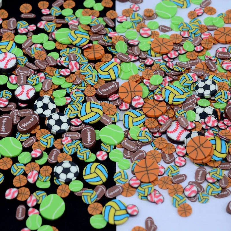 20 г/лот полимерная глина базовый мяч футбол регби волейбол теннис милые конфетти