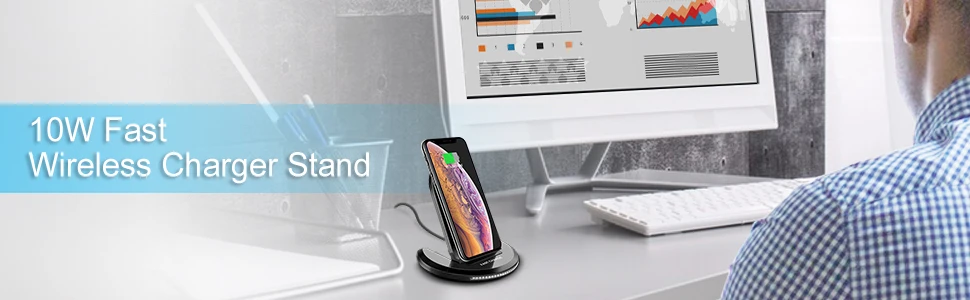 DCAE 10 Вт Qi Беспроводное зарядное устройство для iPhone XS Max XR X 8 USB быстрая зарядка 3,0 Быстрая зарядка Подставка для samsung S10 S9 S8 Note 9