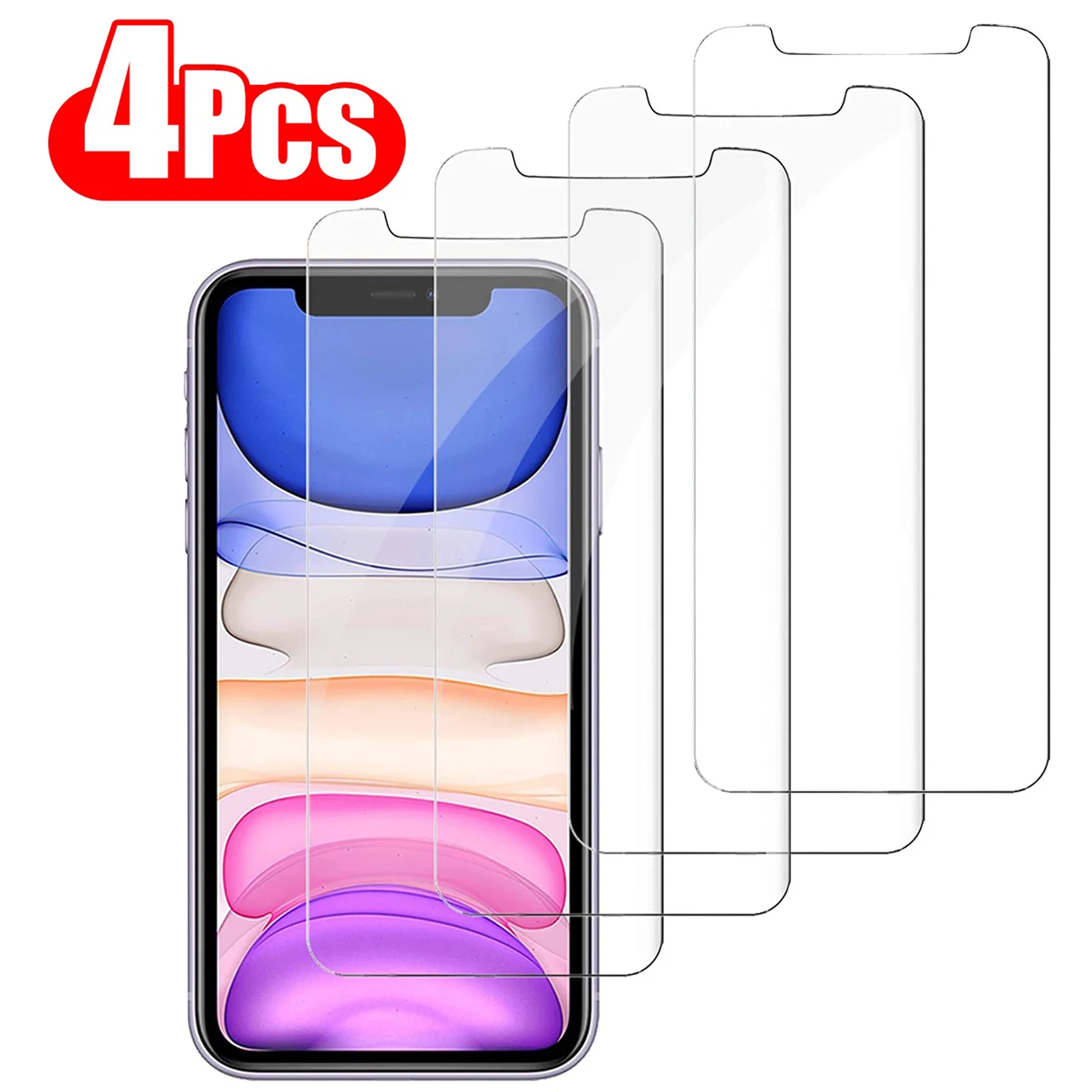 

Защитное стекло, закаленное стекло для iPhone 6 6s 7 8 Plus 11 12 Pro X XS MAX XR, 4 шт.