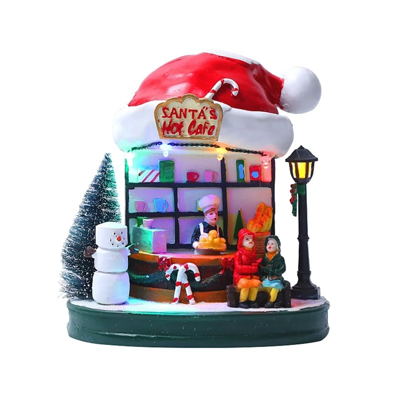 

Christmas Home Decor Glowing Christmas Houses Village Decoration Snow House with Light Children's Gifts