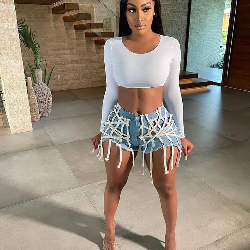 

Женские летние джинсовые шорты, обтягивающие шорты с дырками и пуговицами, женская сексуальная модная повседневная Уличная одежда, 2021