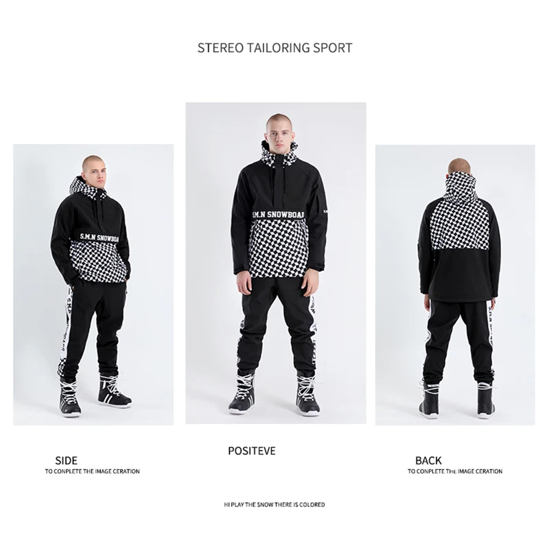 Зимний лыжный костюм SMN для пары куртка сноуборда штаны ветрозащитный
