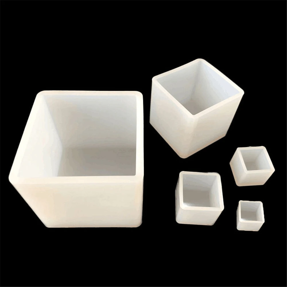 

5 Pcs 3D Cube Shaped Silicone Fondant Cake Decorating Mold Epoxy Resin Glue Chocolates Molds Baking Tools Kitchen Accessories