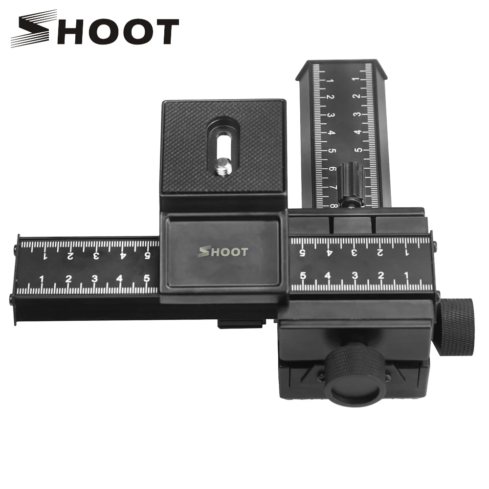 

SHOOT 4 Way Macro Focusing Rail Slider for Canon Sony Nikon Pentax Macroshot Photography Tripod Head with Screw for DSLR Camera