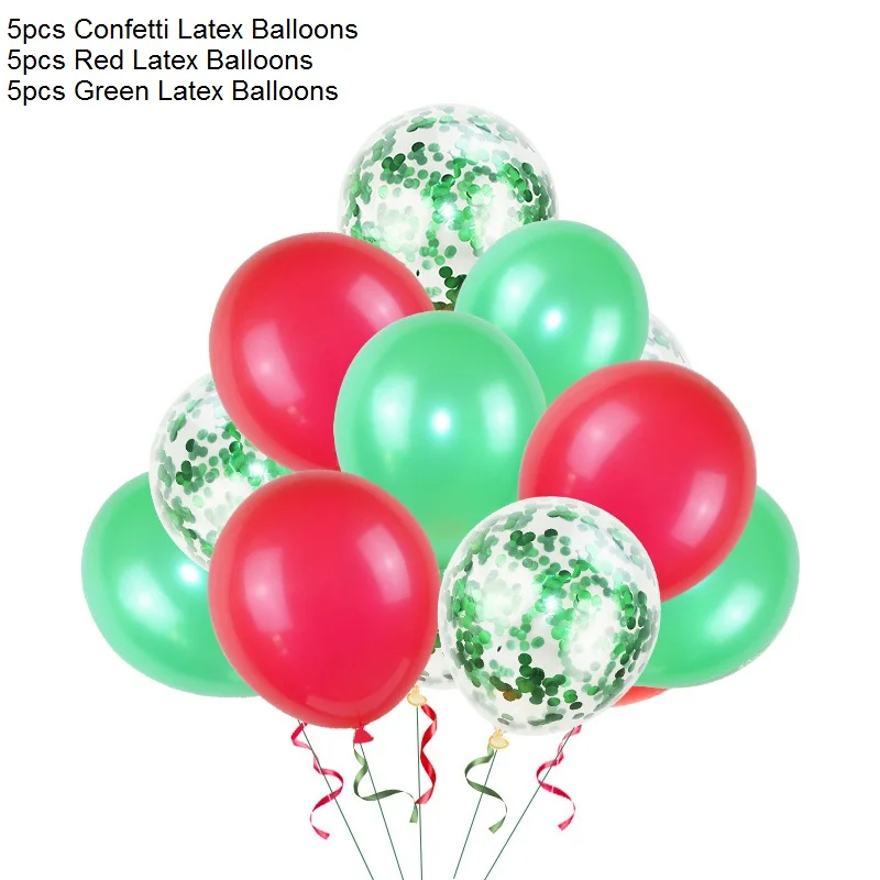 15pcs Latex Balloons Рождественская вечеринка Декор одноразовые столовые приборы бумажные тарелки и стаканы соломинки Баннер Дети День рождения Рождество детский душ Декор - Цвет: 15pcs Latex Balloons