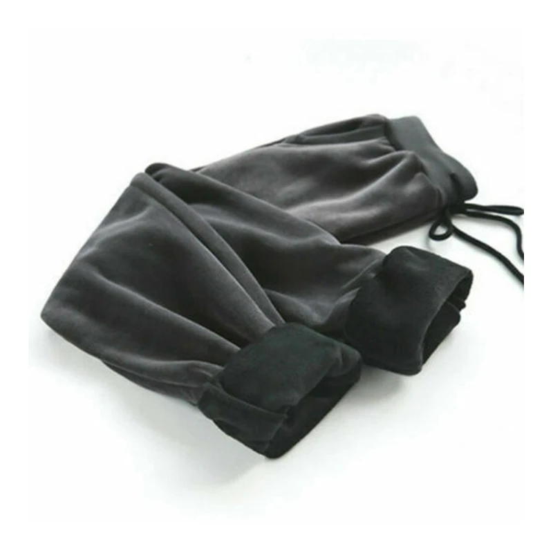 Осенне-зимние плотные Женские повседневные Бархатные брюки с высокой талией