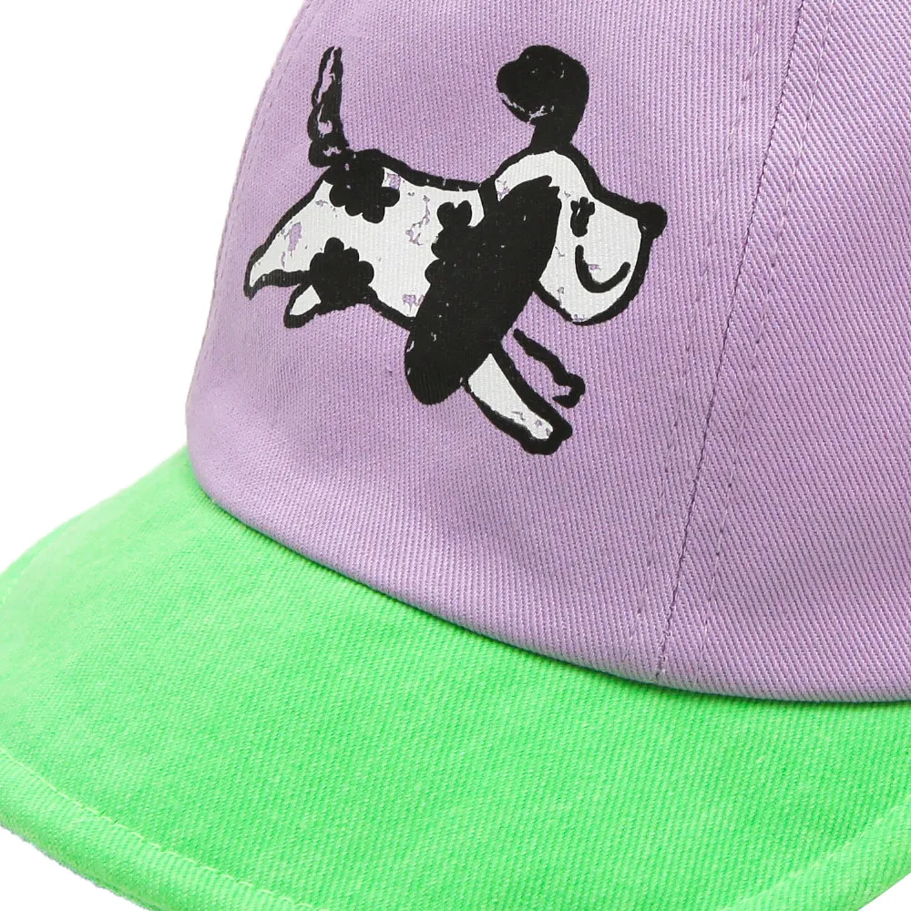 

Boys' and Girls' Caps Pink Cartoon Embroidery Korean Lovely Purple Green Contrast Leisure Fashion Children's Cap 2021 Summer New