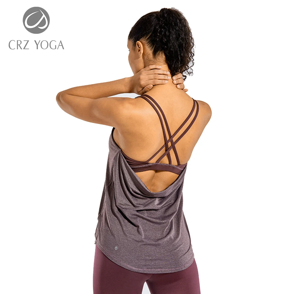 Женская легкая майка для тренировок CRZ YOGA топ со встроенным бюстгальтером