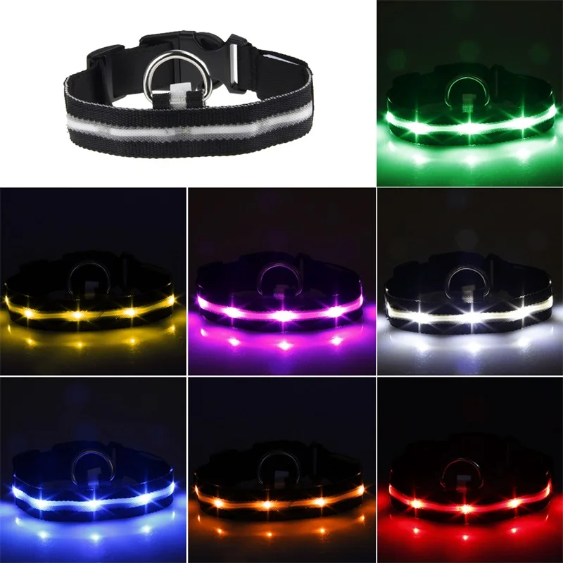 Собаки ошейник для домашнего питомца собаки светящийся с USB Перезаряжаемые
