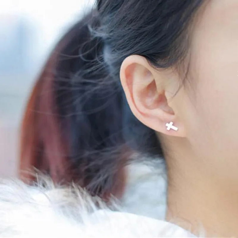 925 пробы серебряные серьги в виде креста индивидуальный подарок для девушек