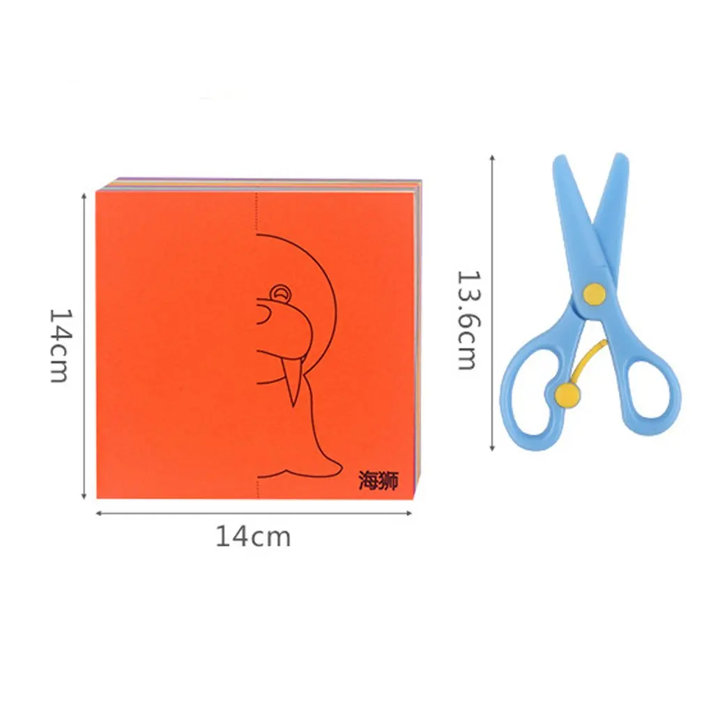 

120pcs Children Cartoon DIY Colorful Paper Cutting Folding Toys Kindergarten Kids Educational Art Craft with Tools Gifts
