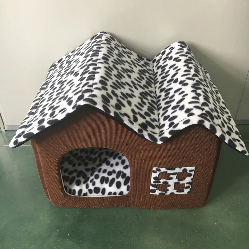 

Pet Supplies Unlimited Season Pet Bed Double-Top Dog House Cat Nest Removable and Washable Semi-Closed Dog House Pet Bed